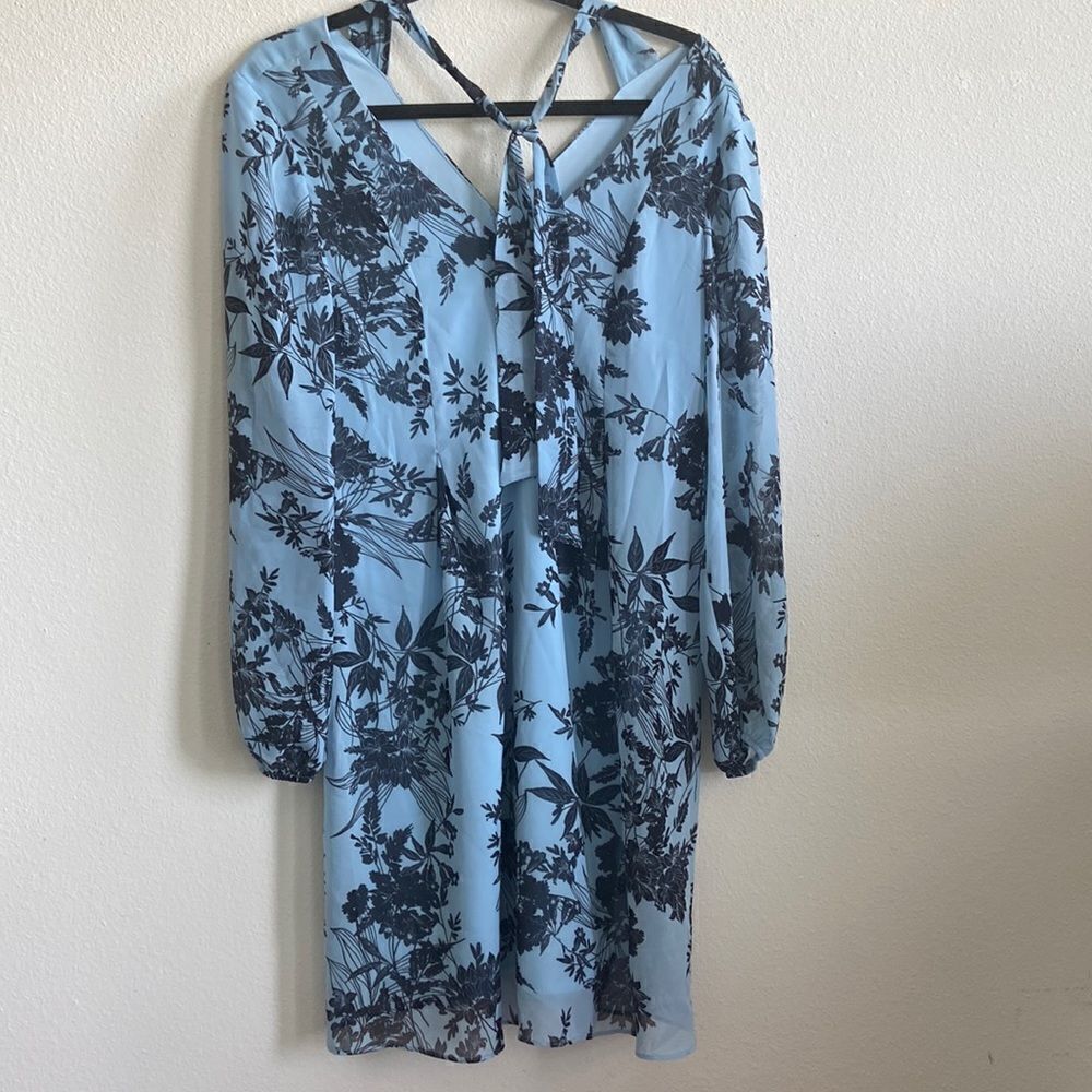 INC Mini lined mini dress long sheer sleeves NWT Size XS